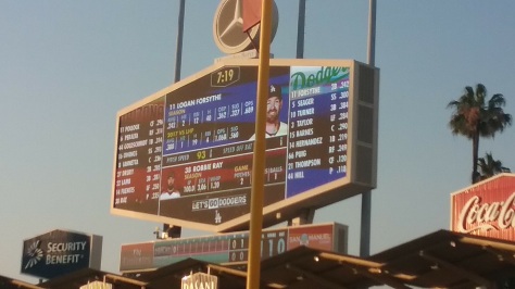 Dodgers vs DBacks_Scoreboard Back to Normal
